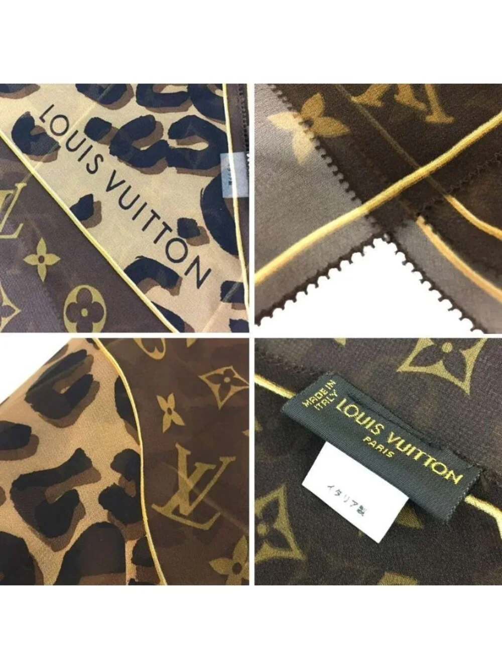 Louis Vuitton Echarpe Monogram Scarf Shawl Leopard